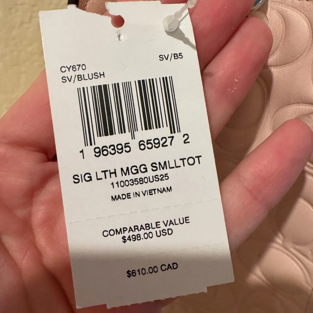 Coach Maggie Small Tote Bag Baby Pink Blush NWT